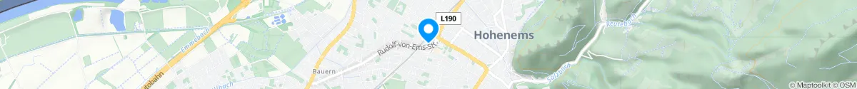 Kartendarstellung des Standorts für Nibelungen-Apotheke in 6845 Hohenems